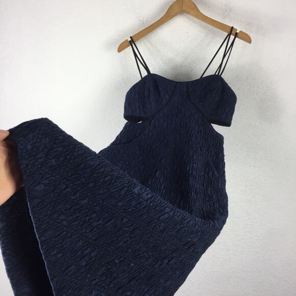 NWT Jonathan Simkhai Blue Crinkle Textured Cut Out Bodycon Dress Size 8 Cocktail - Picture 12 of 14